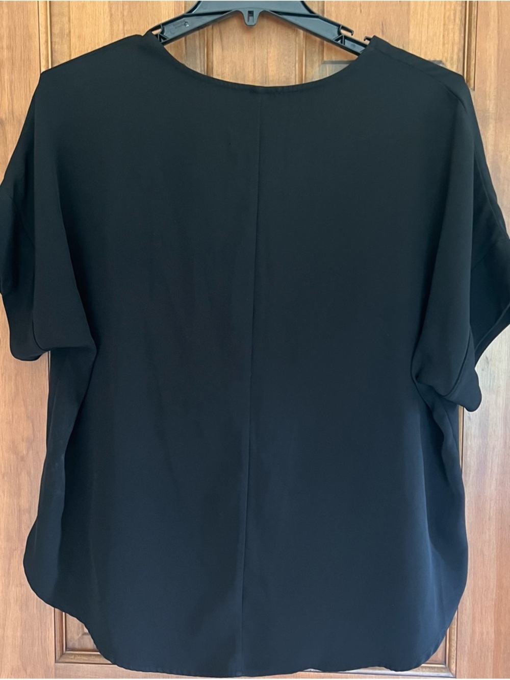 Shop the Mint Black V - Split Short Sleeve Blouse-XL